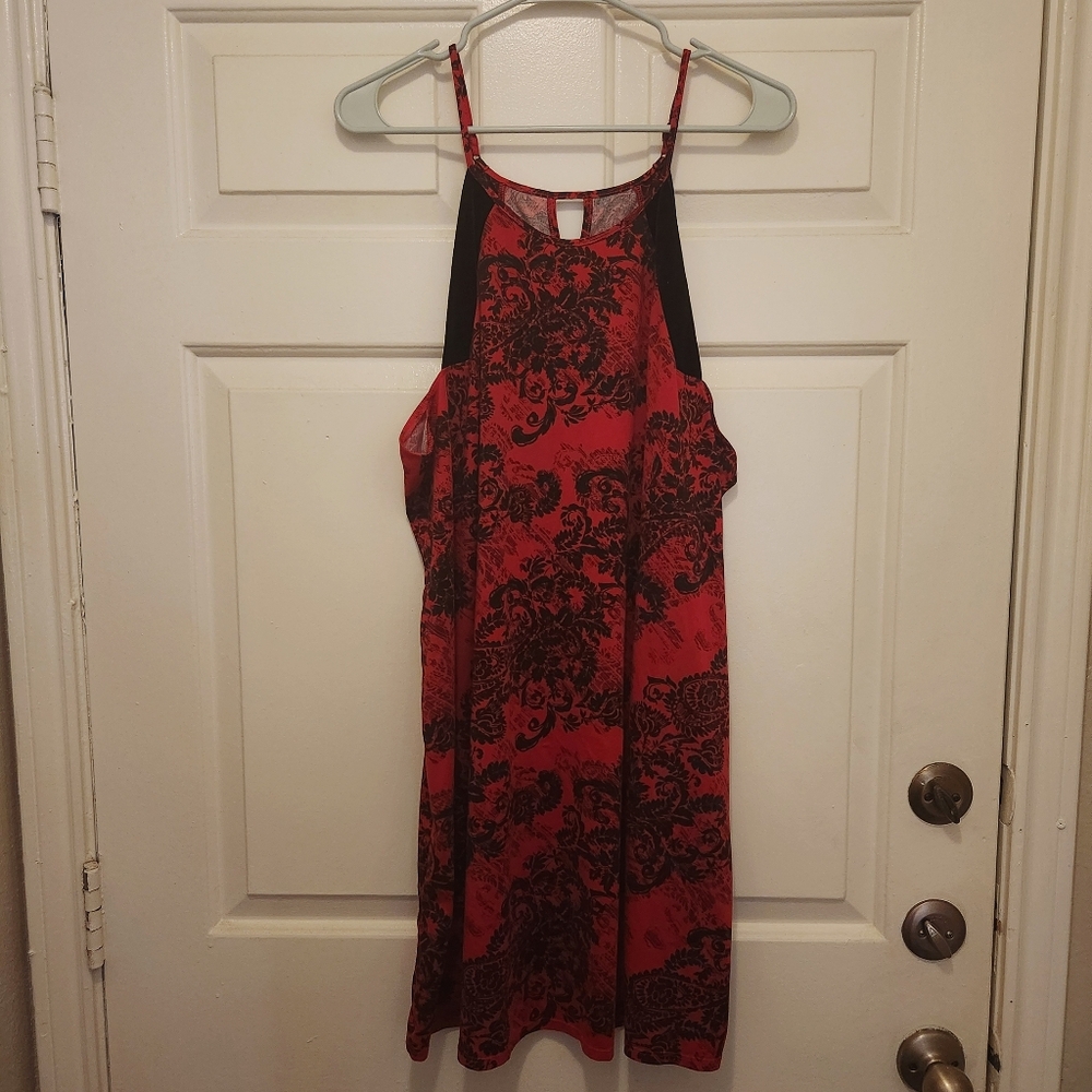 Apt. 9 Red and Black Gothic Floral Dress Intimates XL